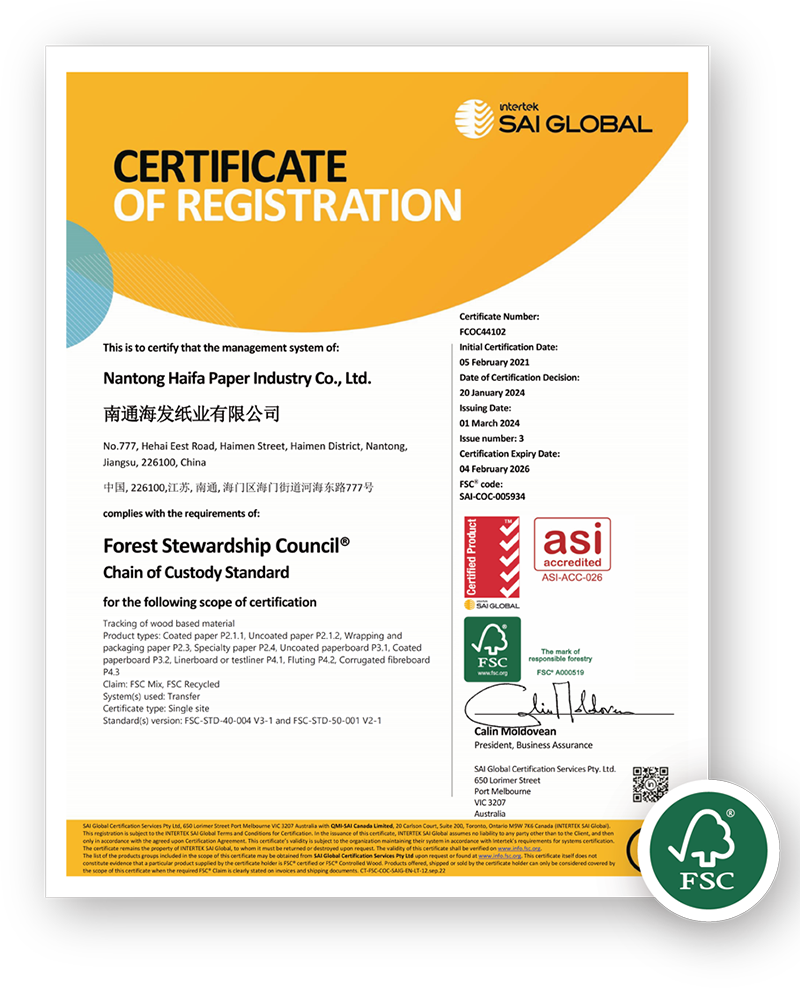 PROESCE FSC certificate