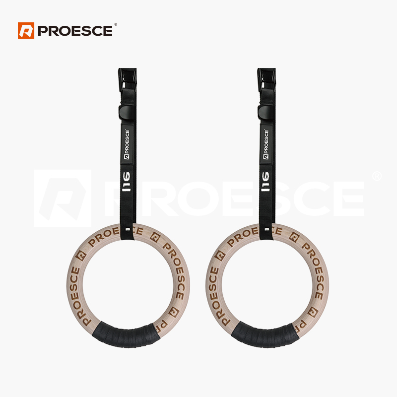 Wooden Gymnastic Rings | Birch Calisthenics Gym Rings PROESCE LKC-821