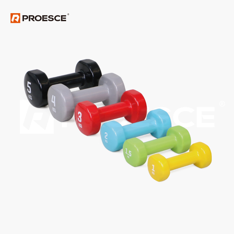 Vinyl Neoprene Dumbbell | Color Coded Light Hand PROESCE LKDB-504A
