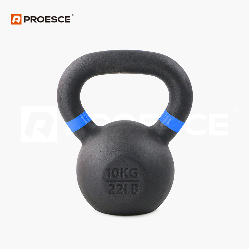 Powder‑coated cast iron kettlebell with anti‑slip handle & base LKDB-630A