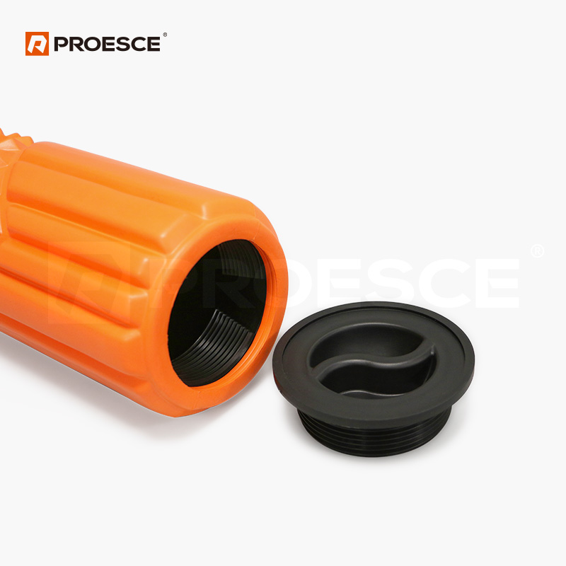 Capped Foam Roller Threaded Lid Hollow Storage LKEM-3148