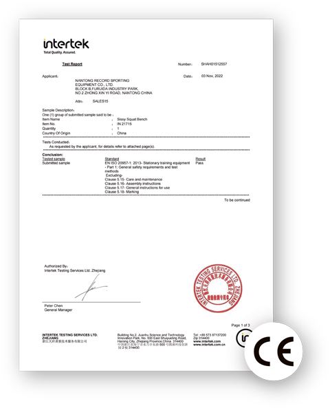 POESCE REACH test report for Squat Bench 02