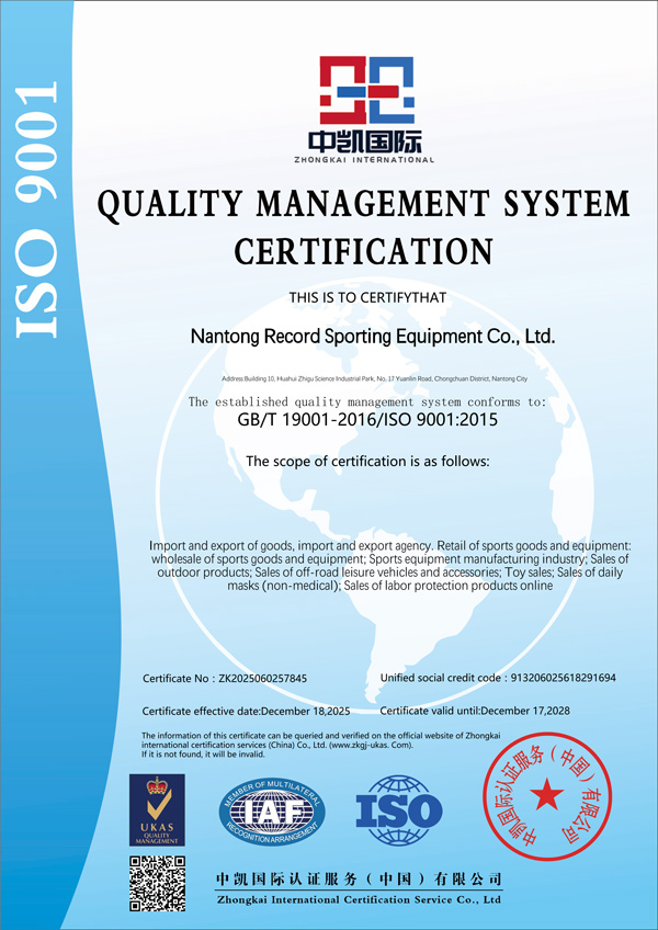 PROESCE ISO 9001 Quality Management System certificate