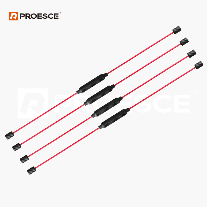 Fitness Flex Bar With Tough Glass Fiber Shaft Generates High Frequency Vibration For Red Color LBT-1253