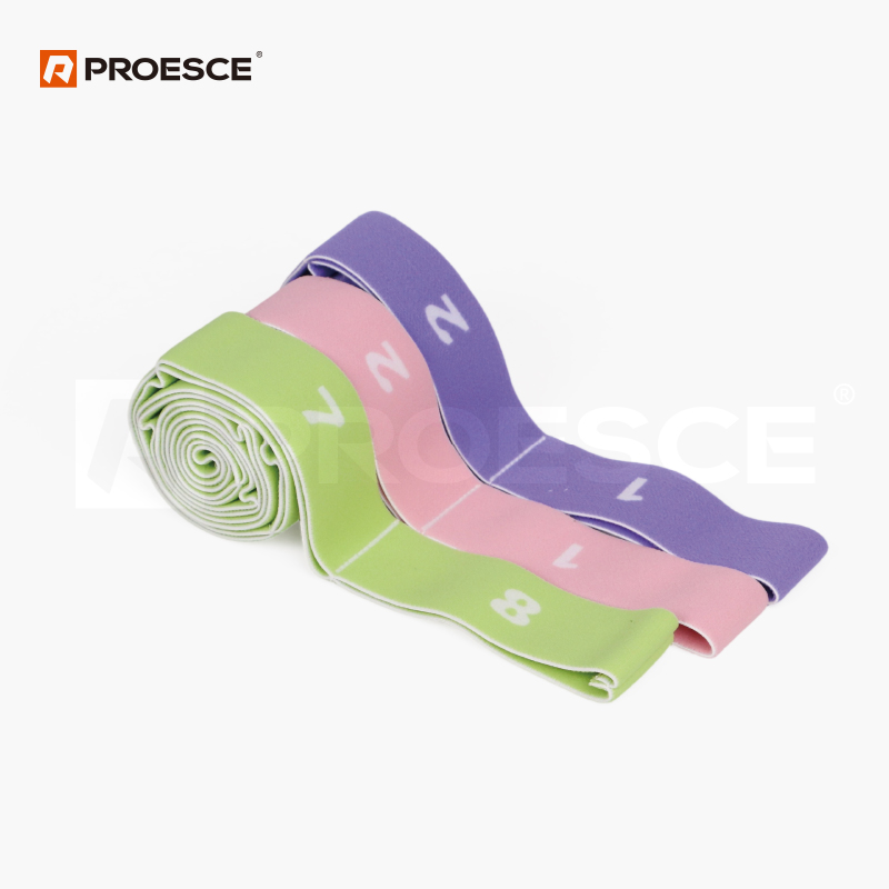 lep-6613 proesce segmented yoga stretch band for 3 cloors
