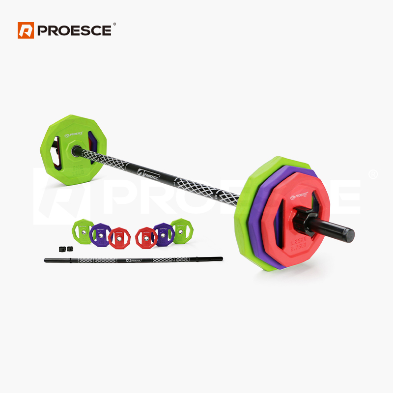 Adjustable Rubber Pump Barbell Set | PROESCE Group Fitness Barbell Kit LDBS‑307