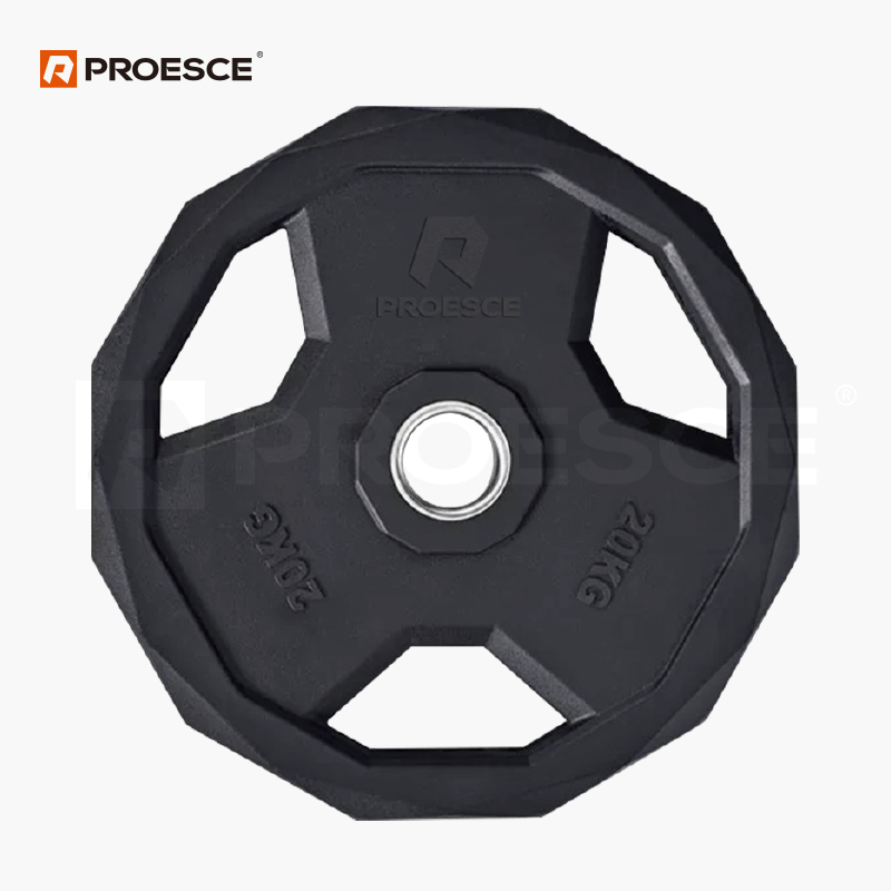 Octagonal 3-Grip Olympic Weight Plates | CPU & TPU Coated Barbell Plates PROESCE LKPL-209