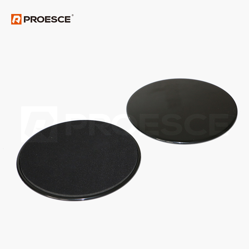 Pair of fitness core slider pads with PVC smooth base & anti slip EVA top for black color LSD-105