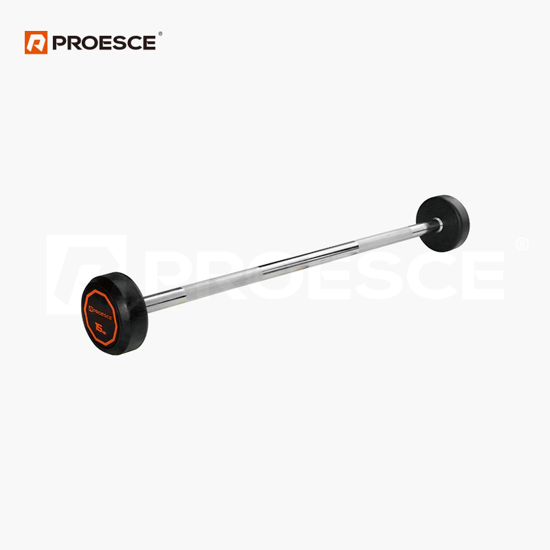 Integrated Rubber Fixed‑Weight Barbell | PROESCE Strength Training Barbell LDBS‑226