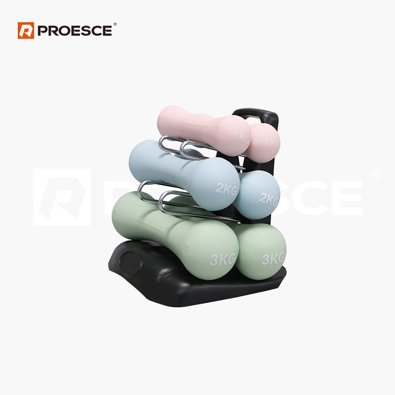 Dumbbell Set With Storage Rack | Colorful Home Hand Weights PROESCE LDBS-206
