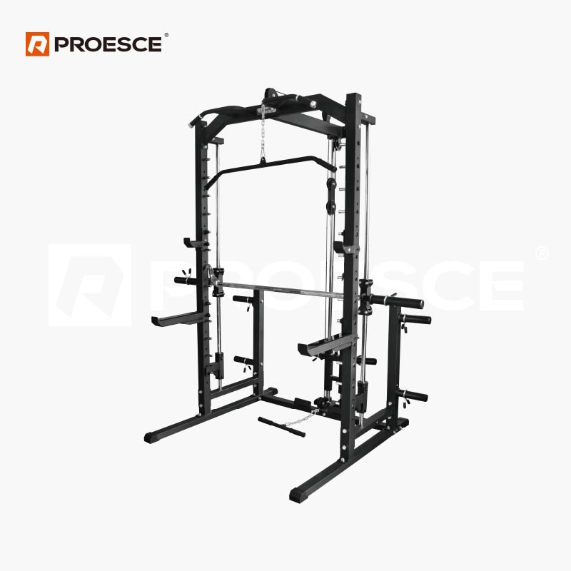 Smith Machine with Lat Pulldown | Space Saving Commercial Gym Station PROESCE LKC-3101